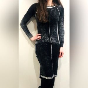 MUR Premium Collection Gray Black Midi Sweaterdress Size XS
